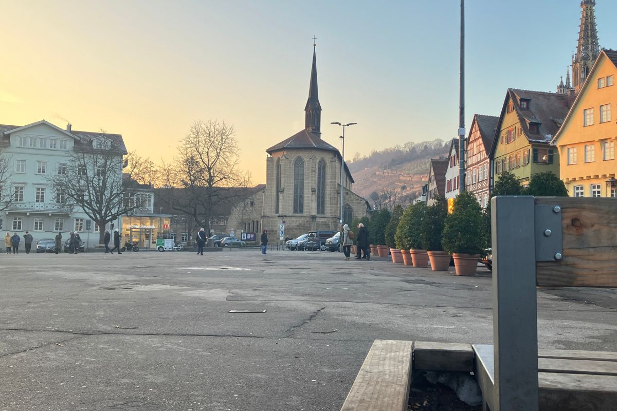 Blick auf den Marktplatz in Richtung Münster St. Paul