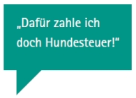 Sprechblase über die Hundesteuer