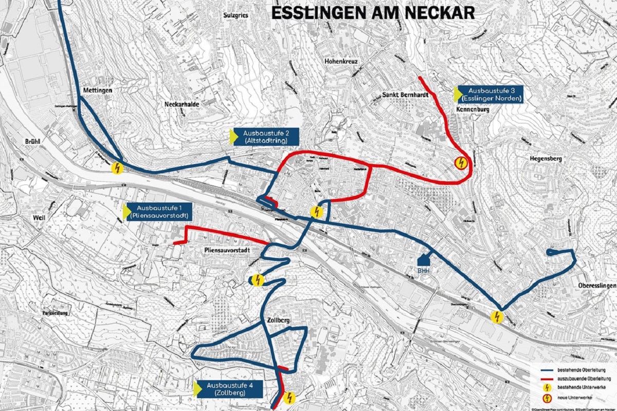 Karte mit Visualisierung der Ausbaustufen