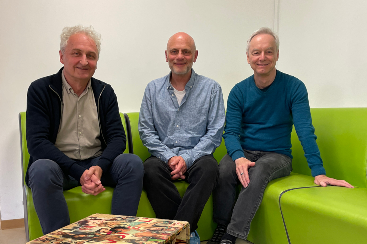 Bernd Berroth, Steffen Hohl und Reinhold Karrer im Schülercafé der Seewiesenschule