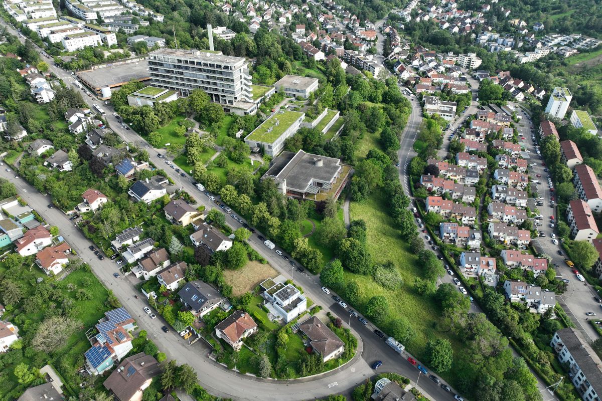 Luftbild des Hochschulstandorts Flandernstraße