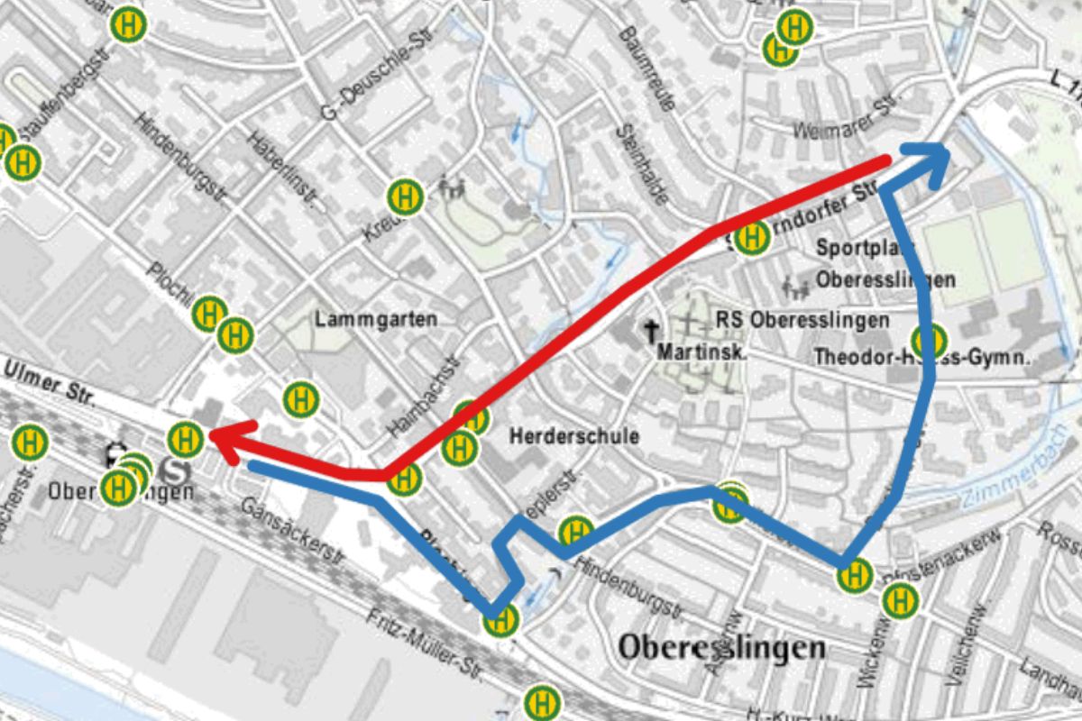 Umleitungsplan Schorndorfer Straße